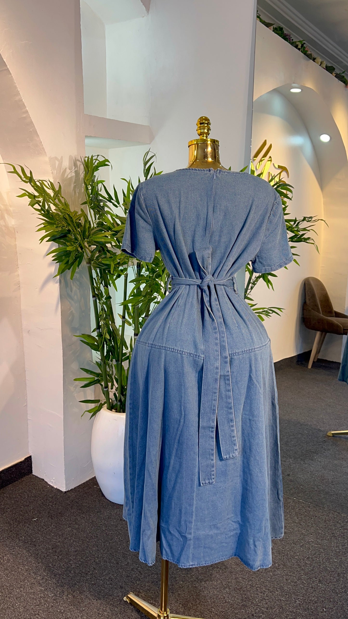 BUTTON DENIM DRESS