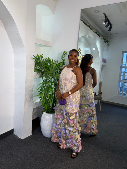 MESH PETAL DRESS