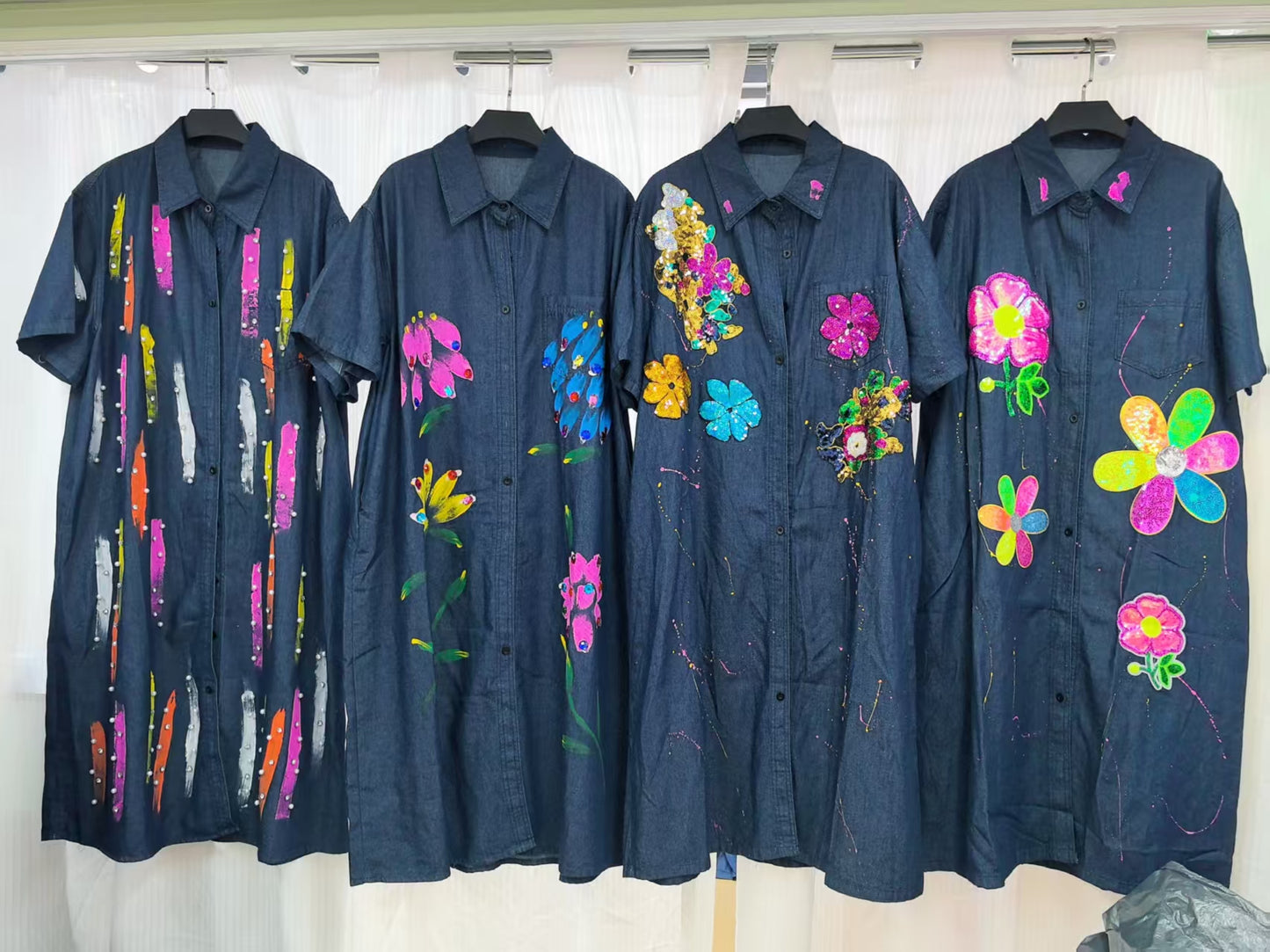 FLORAL DENIM DRESS 6818