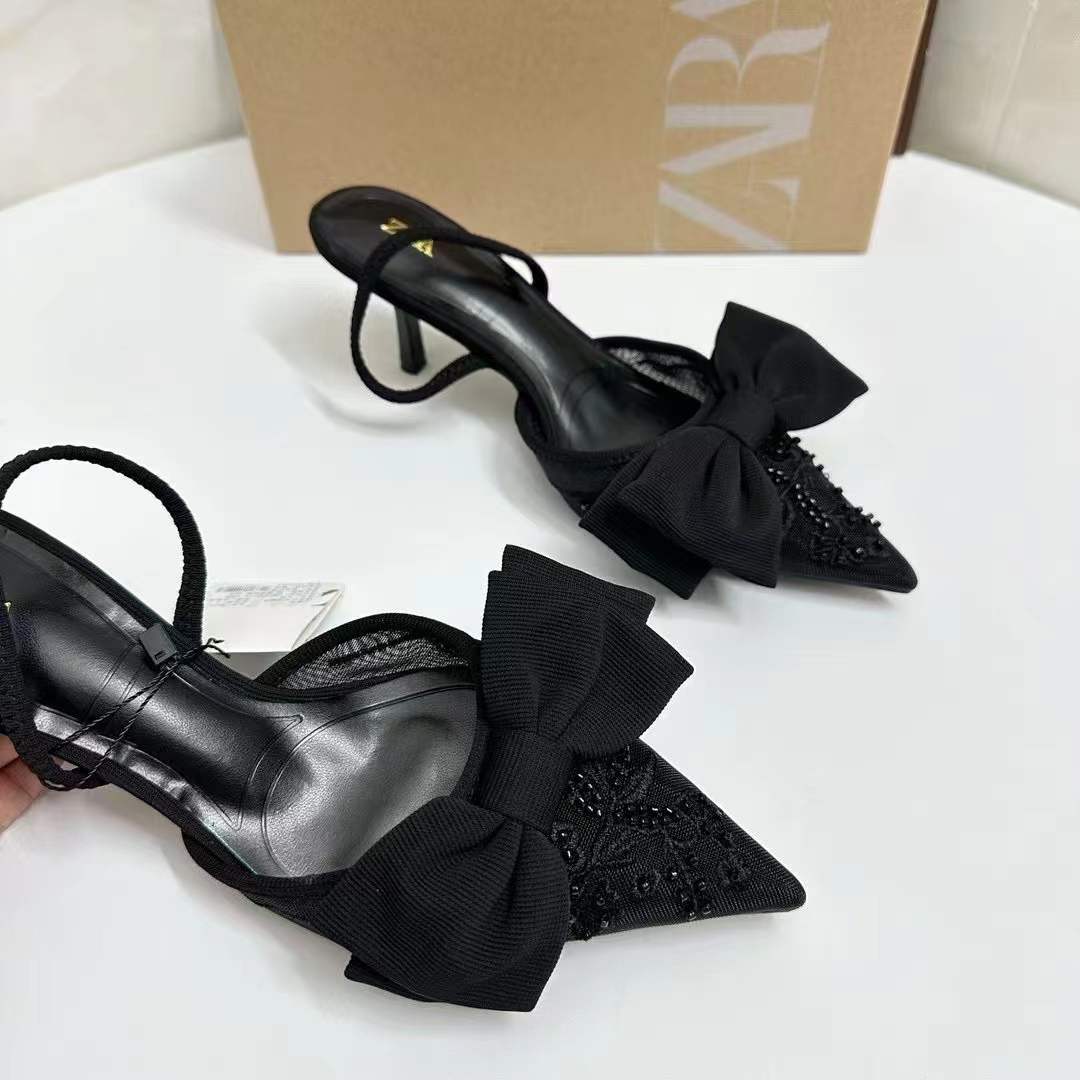 Zara Black Bow Shoe-7814
