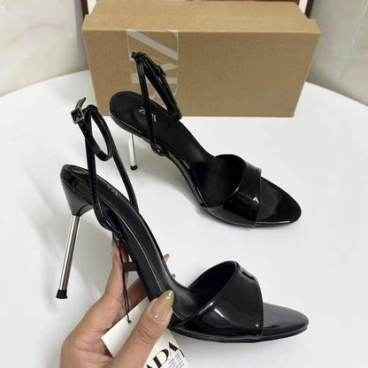 Silver Heel Sandals- 3W021