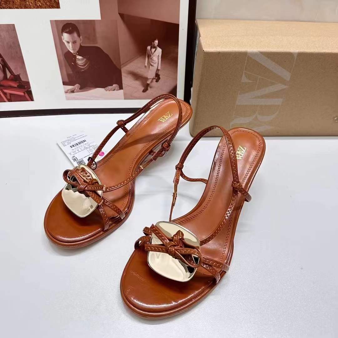 Zara Brown Sandal Heel-8438