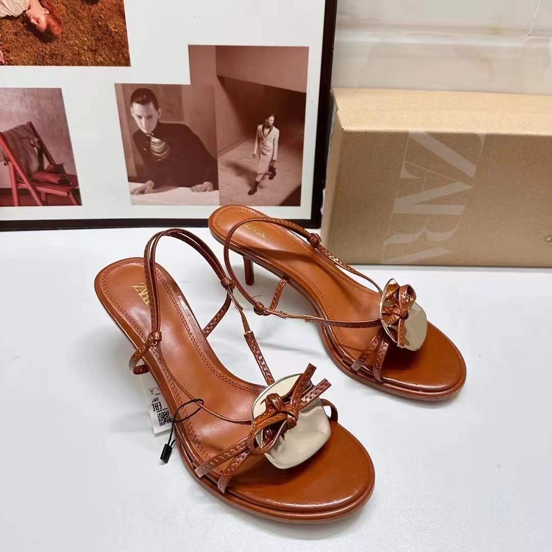 Zara Brown Sandal Heel-8438