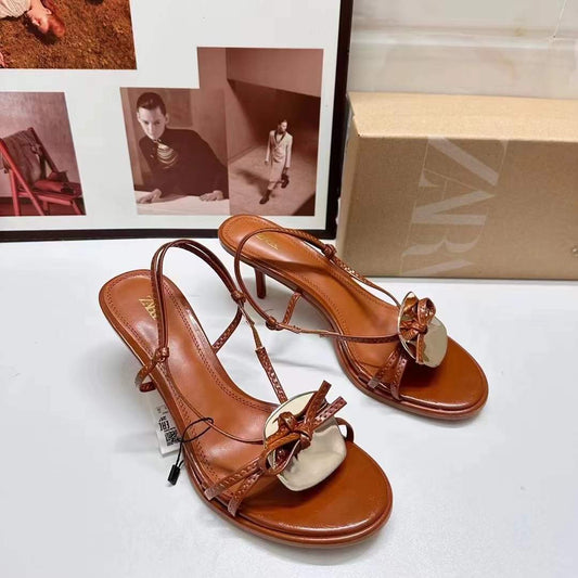 Zara Brown Sandal Heel-8438