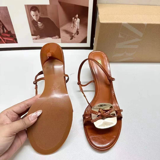 Zara Brown Sandal Heel-8438